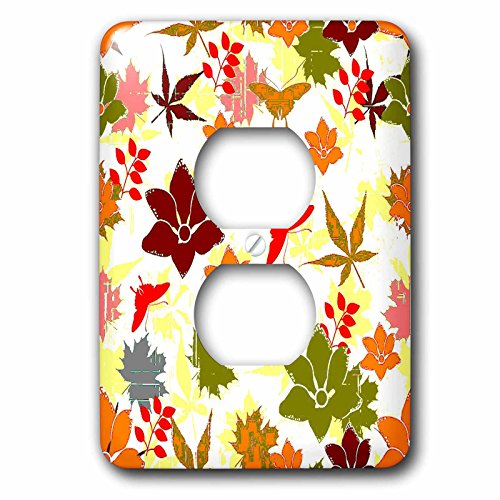 3dRose lsp_65295_6 Pretty Multi - Colored Flower Pattern - 2 Plug Outlet Cover