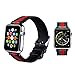 For Apple Watch Band 42mm Nylon and Genuine Leather Sports Replacement Strap Wrist Band with Classic Square Stainless Steel Buckle for Apple Watch iWatch Series 3 Series 2 Series 1