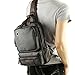 LINGTOM Men's Unbalance Chest Pack Leather Multipurpose Backpack Crossbody Shoulder Bag¬ Travel Sling Bag,Black