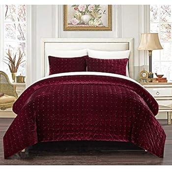 Amazon.com: 3 Piece Tuft Velvet Luxurious Comforter Set