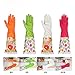 Duttek Exquisite Durable Latex Dishwashing Cleaning Gloves/water Stop Gloves/rubber Gloves/Waterproof Gloves household Gloves with Velvet Lininig,extended Access Sleeve with Random Colors(medium)