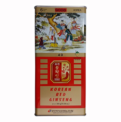 Pocheon 300g Korean Canned Dried Red Ginseng 24 Roots 6 Years Good Grade 300-40