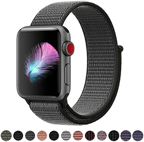 Yunsea For Apple Watch Band, New Nylon Sport Loop, with Hook and Loop Fastener, Adjustable Closure Wrist Strap, Replacement Band for iwatch, 42mm, Dark Olive