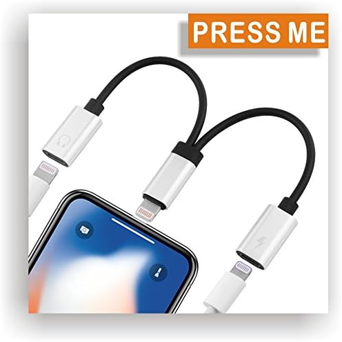 iPhone Headphone Adapter, Lightning Port Cable Splitter, Charger Audio Jack Adapter for iPhone X/8/8 Plus/7/7 Plus, Official Apple Accessories