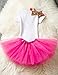 NNJXD Girl Newborn It's My 1st Birthday 3 Pcs Outfits Romper+Skirt+Headband Size (1) 1 Years Rose