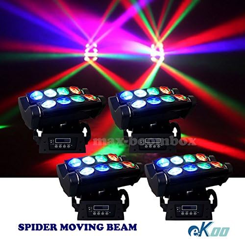 4 Units! EKOO Spider Beam 8X10W CREE RGBW LED's Moving Head Stage Light DJ Club American