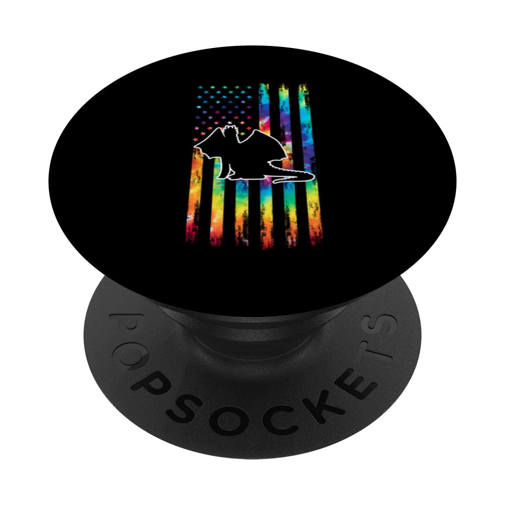 Dragon tie dye American flag Dragons grumpy PopSockets Swappable PopGrip