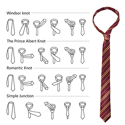MISS FANTASY Cosplay Tie for Birthday Party Costume Accessory Necktie for Halloween Party (Red) - Thumbnail 6