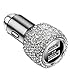 Vocalol Car Charger,Bling Diamond Rhinestone Dual USB Car Charger Adapter Compatible for iPhone Xs Max/XR/XS/X/8/7/6 Plus,Galaxy S10/S10+/S10e/Note9 (Silver)