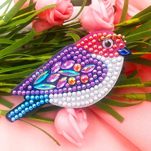5D DIY Diamond Painting Keychain, 5 pcs Bird Shape, Mosaic Making Full Drill Special Shape Diamond Painting Kit for Bags, Smartphone Straps, 5 Pack