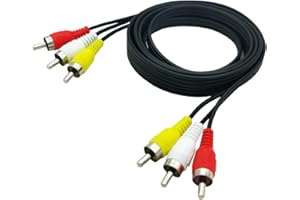 AILTECK 6FT RCA Audio Video Composite AV Cable, 3 Male to 3 Male RCA AV Cable for TV VCR DVD Projector Amplifier Speaker