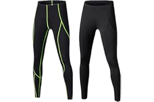LANBAOSI Boys Athletic Base Layer Compression Underwear Shirt & Tights Set 2 Pcs