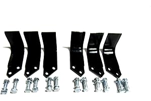 PRO PARTS PLACE, PPP 6 Tiller Tine Blades Compatible with King Kutter 505002 TG TG-G 3 Left & 3 Right w Bolts