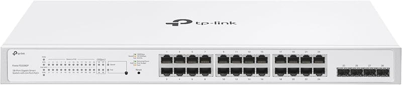 Festa FS328GP Commutateur PoE+ Gigabit 28 Ports, 24 PoE, 250 W, Gestion dans Le Cloud, Optimal pour Les Grands réseaux, QoS avancé, sécurité et facilité d'utilisation