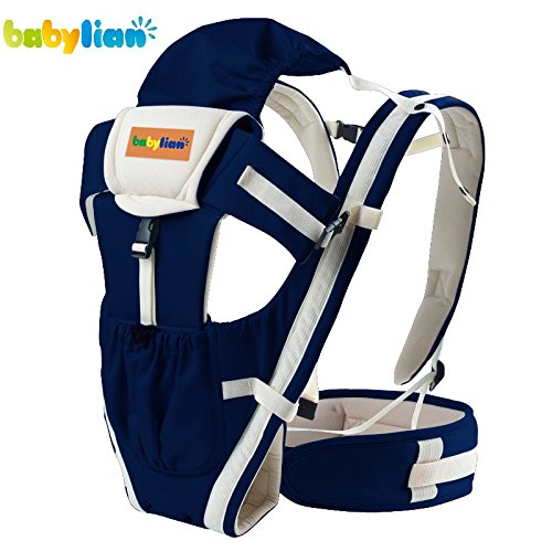 [CPSC Certificated] Babylian Baby & Children Ergonomic Soft Carrier for Baby of 3~36 mounths/3.5~25kg (black-blue)