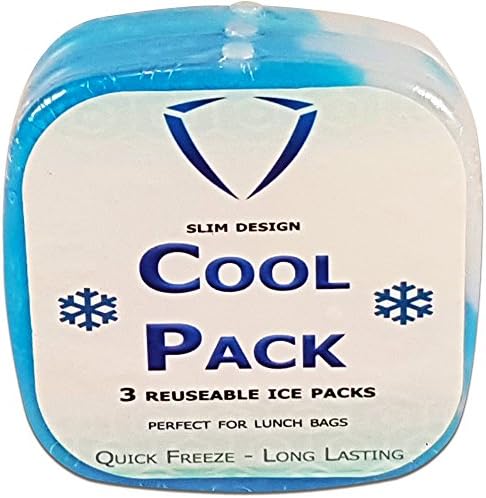 Undeniables Reusable Cooler slim Lunch Ice Packs- Set of 3 - Perfect for Keeping Food Cold and Fresh - Made for Lunch Bags and Boxes