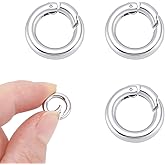UNICRAFTALE 4Pcs 304 Stainless Steel Spring Gate Rings Round Ring Springring Trigger Clasp Spring Snap Clip Hooks Metal Split Rings Keyring Buckle for Jewelry Making