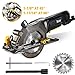 TECCPO Circular Saw, 4 Amp 4-1/2” 3500 RPM Compact Circular Saw with 24T Carbide Tipped Blade for Wood Cutting, 7” Scale Ruler, Max Cutting Depth 1-11/16'' (90°), 1-1/8'' (45°) -TAMS25P