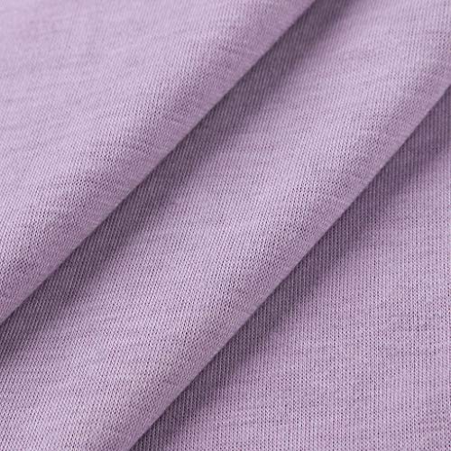 Yezijin Women Summer Color Block Short Sleeve Tunic Tee Shirt Casual Tops Blouse Sexy Wear 2019 Under 10 Dollars Purple