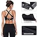 BESTENA Sports Bra, Cross Back High Impact Padded Workout Bras for Women Running and Yoga(Black,Medium)