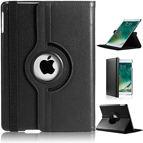 For iPad Air 9.7 2017-2018 Case/Pro 9.7 / Air 2 Case 360 Degree Rotating Stand Multi-Angle Viewing Auto Wake/sleep Shockproof Smart Folio Kids Friendly Protective Cover For iPad 5/6 (BLACK)