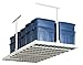 Monkey Bars Rack Ceiling Mounted Overhead Garage Storage System 750-Pound Capacity, 4' X 8', White