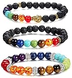 Jstyle 8mm Mens Womens Beaded Bracelets Stone Lava Rock Buddha Healing Energy Bracelet