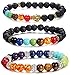 Jstyle 8mm Mens Womens Beaded Bracelets Stone Lava Rock Buddha Healing Energy Bracelet