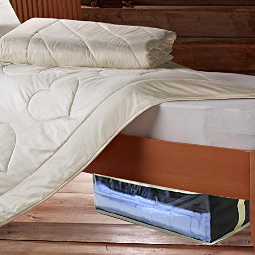 YOOFAN Clothes Blanket Storage Bag, Household Home Organizers Tidy up Closets, Blankets, Shelves, Heavy Fabric Create Extra Storage Space with Clear Window, Anti-Mold (2Pcs)