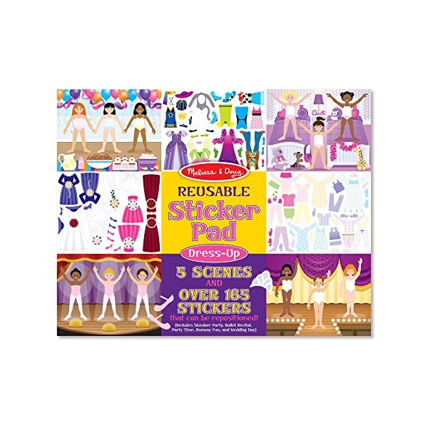 Melissa & Doug Reusable Sticker Books for 3+ Year Olds, Dress-Up & Fashion Sticker Book, Plane Activities Toddlers…