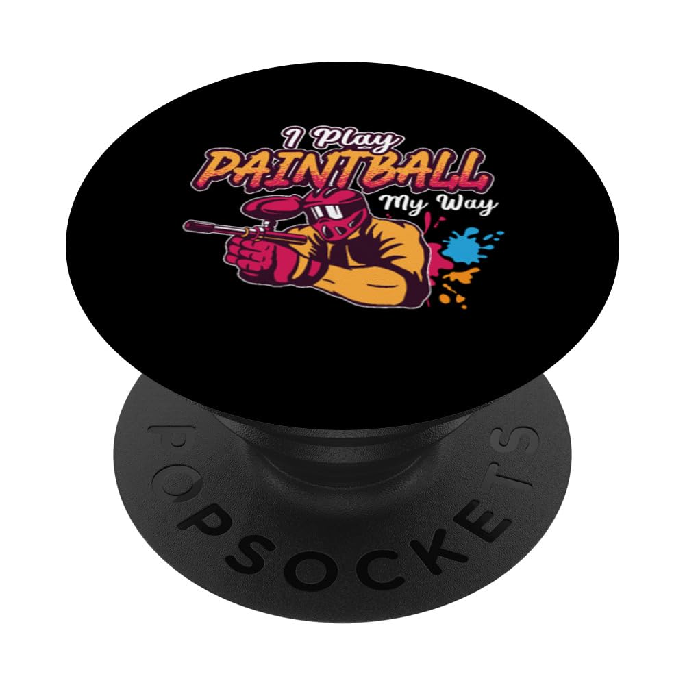 I Play Paintball Bruise Shooting Colorful Splatter Paintball PopSockets Adhesive PopGrip