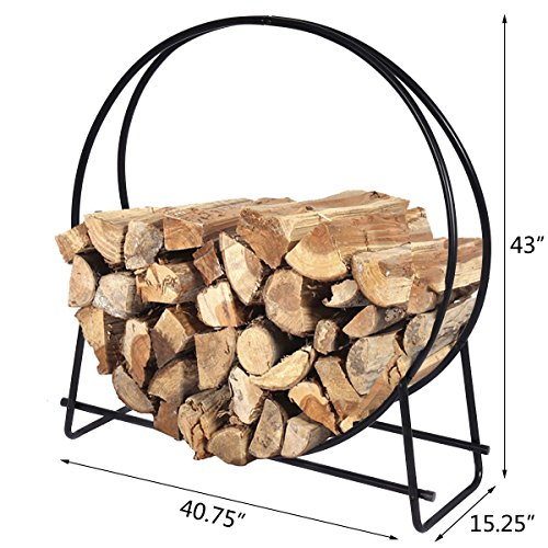 Buy HollyHOME 40 Inch Large Round Steel Firewood Racks Heavy Duty