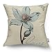Monkeysell Lotus Leaf Butterfly Flowers Pattern Cotton Linen Throw Pillow Case Cushion Cover Home Sofa Decorative 18 X 18 Inch (S042A2)