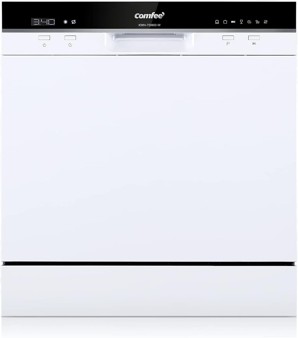 COMFEE' Table Top Dishwasher TD802 8 Place Settings 7 Programs LED Display