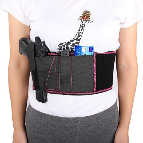 JESENLON Belly Band Holster for Wesson Bodyguard Concealed Carry Fits Gun Smith, Glock 19, 17, 42, 43, P238, Ruger LCP, and Similar Sized Guns ,For Women, Black Red Blue One Size (Red)