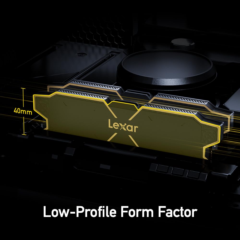 Lexar 32GB (2x16GB) THOR OC DDR5 RAM 6000MT/s CL32 1.35V Desktop Memory with Heatsink, AMD Expo and Intel XMP 3.0, Black (LD5U16G60C32LG-RUD)