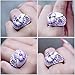 Yoursfs Big Purple Statement Rings Amethyst Crystal Cocktail Jewelry Rings for Women 18K Gold Glitzy Flower Rings Valentines Gifts Ring Size 6