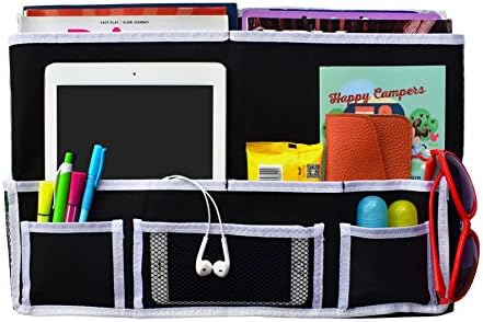 Jugtech Bedside Storage Organizer/Beside Caddy/Table Cabinet Storage Organizer for Tablet Magazine Phone Remotes - All Within Arms Reach (Black)