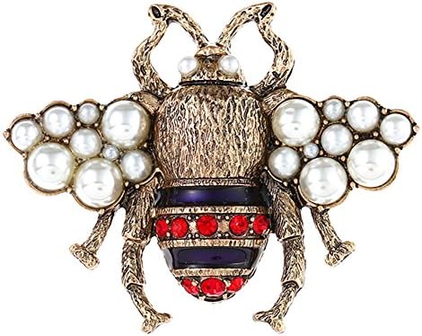 Fervent Love Simulated Pearl Honey Bee Brooch Pin