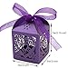 KPOSIYA 70 Pack Love Heart Laser Cut Wedding Party Favor Box Candy Bag Chocolate Gift Boxes Bridal Birthday Shower Bomboniere with Ribbons