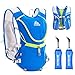 TRIWONDER Hydration Pack Backpack Professional 8L Outdoors Mochilas Trail Marathoner Running Race Cycling Hydration Vest (Blue - with 2 Soft Water Bottles (350ml))