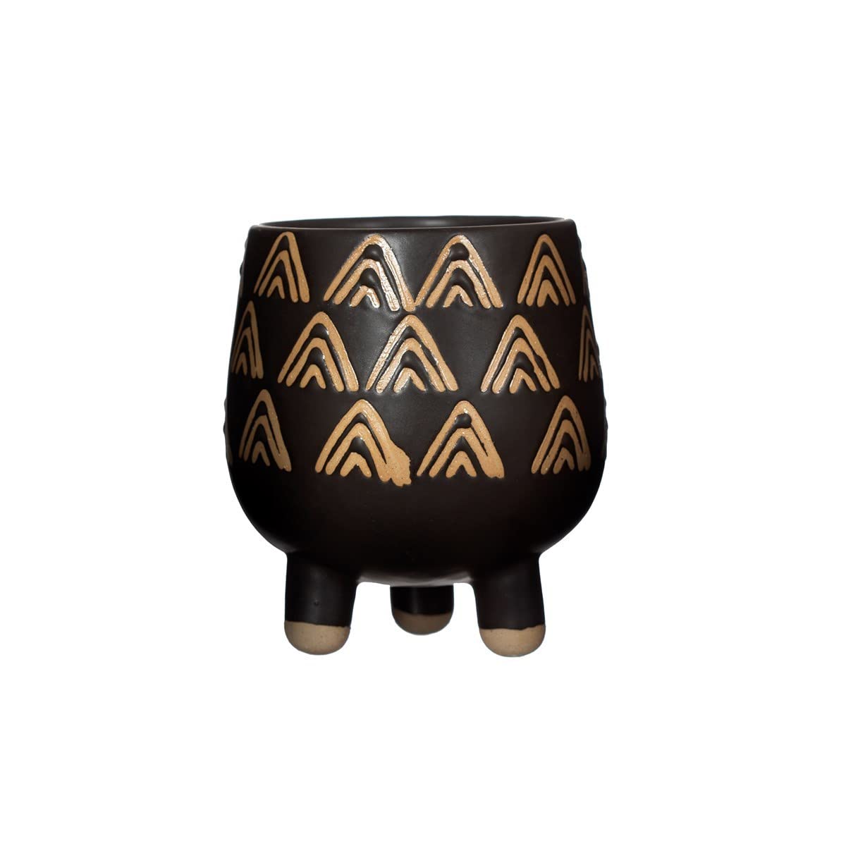 Sass & Belle Wax Resist Triangles Black Leggy Planter