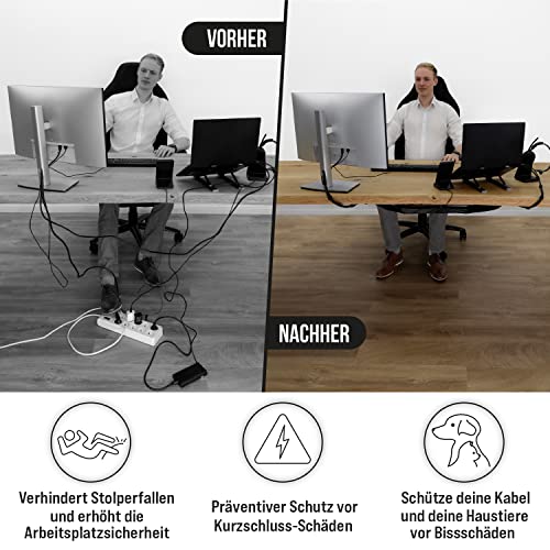 Flexible Cable Network Desk - Cable Management Desk - Cable Duct - Cable Tray - Cable Net Black