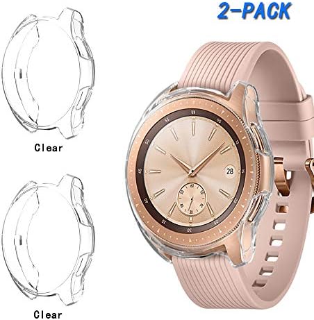 [2 Pack] Uborui for Samsung Galaxy Watch 42mm Case Cover,TPU Scractch-Resist Frame Protective Cover Shell for Samsung Galaxy 42mm Smartwatch 2018,Clear+Clear