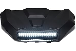 A & UTV PRO Kit Hood Scoop with LED Spotlight for 2016-2018 Polaris General 1000 Accessories Front Hood Cover with Lamp for Polaris General 4 1000 EPS