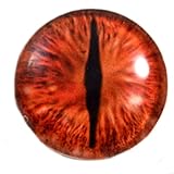 25mm Red Dragon Glass Eye Fantasy Eyeball for Taxidermy Sculptures or Jewelry Making Pendants Crafts 1 Inch Art Doll Wire Wrapping DIY Flatback Cabochon
