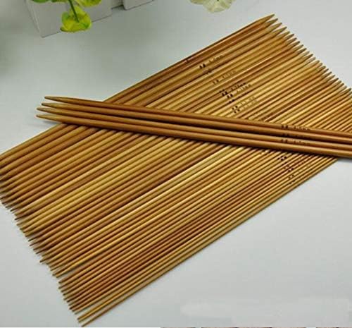 COPYLOVE 20pcs Double Pointed Knitting Needles, 25cm Length Bamboo Carbonized Knitting Needle, Ideal for Socks, Gloves, Hats and Scarfs (6.0mm)