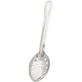Winco 11" Stainless Steel Basting Spoon, Perforated | Dishwasher safe, Drains excess liquid from foods, Heavy-duty, Long handle for serving, Great for Cooking and Food Preparation