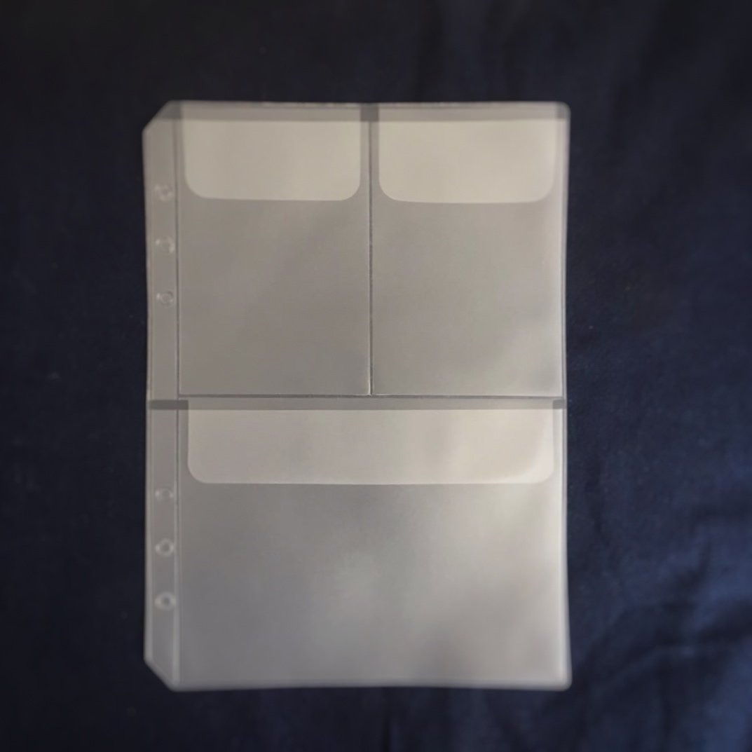 Refiller for 21cm Plastic A5 6-Holes Cover Round Ring View Binder File Folder (A5 Paper Holder (3 Pockets), 1 Package)