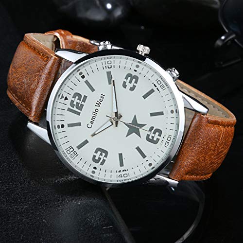 Business Watch for Men Analog and Digitalï¼ŒLondonyâ€â™ª Boy's Fashion Business Quartz Watch with Brown Leather/Mesh Strap